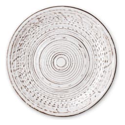 Dinnerware Set porcelain - 24Pcs Rustic White & Brown - view 5