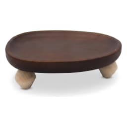Dark Brown Wood Serving Tray with Light Wood Legs - view 3
