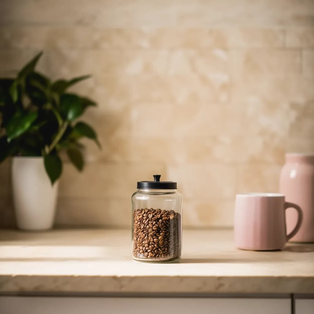 Clear Glass Storage Jar with Black Metal Lid