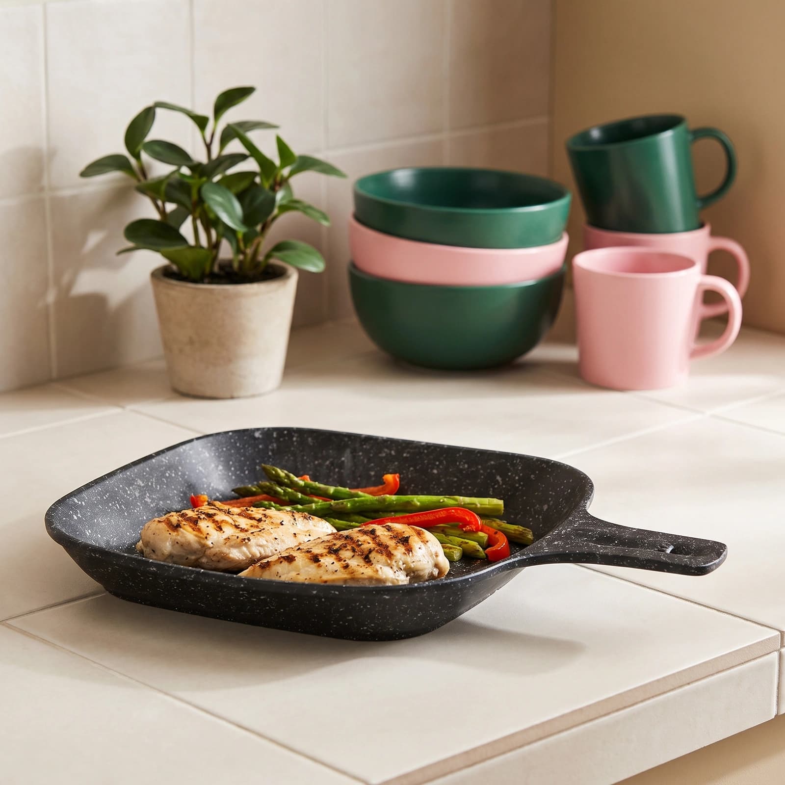 Granite Grill Pan Black
