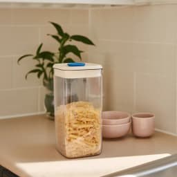 Clear Plastic Storage Container with Beige Lid - view 4