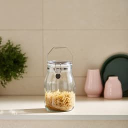 Glass Storage Jar with Handle and Airtight Lid - view 1