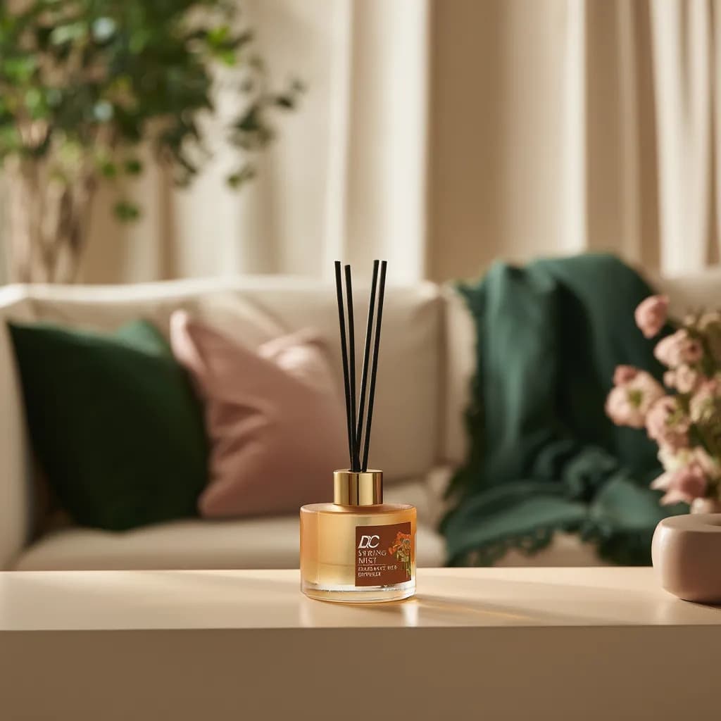Amber Glass Reed Diffuser with Fragrance Oil