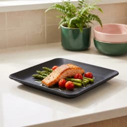 Set of 4 Black Square Plastic Plates - view 1