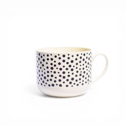 Ceramic Mug - White with Black Polka Dots - view 1