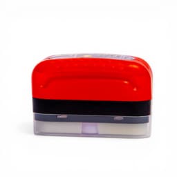 Self-Inking Date Stamp Red Black Plastic - view 1