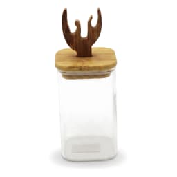 Glass Storage Jar with Bamboo Lid & Unique Handle - view 3