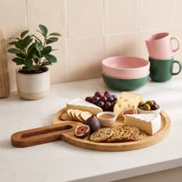 Bamboo Wood Round Board with Handle - view 1