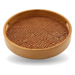 Round bamboo serving tray set -  4 piece - view 2
