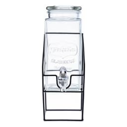 Glass Beverage Dispenser with Metal Stand - view 3