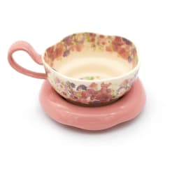 Porcelain Cup & Saucer Set - Pink Floral - view 4