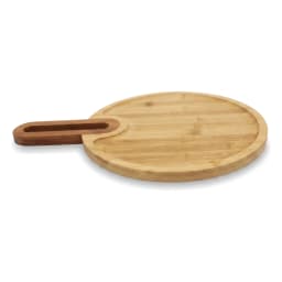 Bamboo Wood Round Board with Handle - view 3