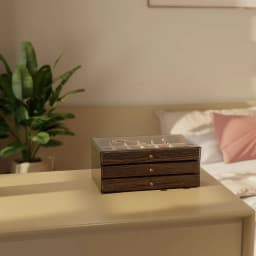 Wood & Acrylic 3-Tier Jewelry Organizer with Clear Lid - view 4