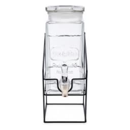 Glass Beverage Dispenser with Metal Stand - view 2