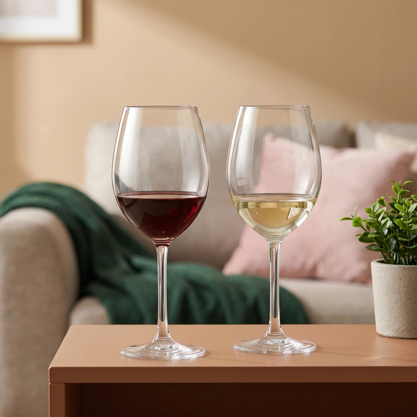 Clear Glass Wine Glasses - Set of 2, 340ml - Kitchen essentials