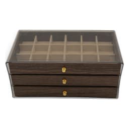 Wood & Acrylic 3-Tier Jewelry Organizer with Clear Lid - view 2