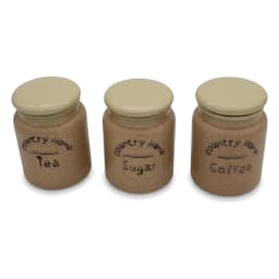 Porcelain Storage Jar Set - Tea, Coffee, Sugar - 3 Pcs Beige - view 3