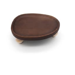 Dark Brown Wood Serving Tray with Light Wood Legs - view 2