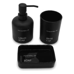 Black Glass Bathroom Set 3 Pieces - view 3