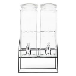 Glass Beverage Dispenser Set with Stand - 2 Pieces - view 3