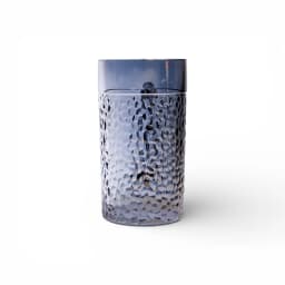 Set of 6 Blue Textured Glass Mugs with Handles - view 3
