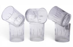 Glass Cup - Clear Textured Design - view 3