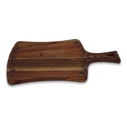 Acacia Wood Cutting Board with Handle - Floral Design - view 2