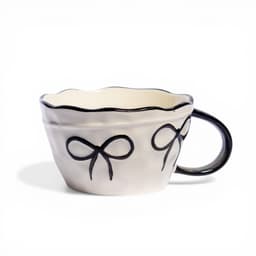 Ceramic Mug with Gold Bow Design - Cream - view 4