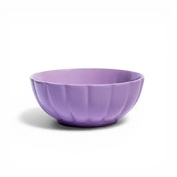 Purple Ceramic Bowl and Saucer Set - Fluted Design - view 2
