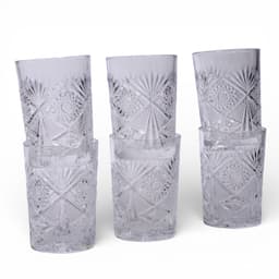 Set of 6 Elegant Patterned Glass Drinking Cups - view 1