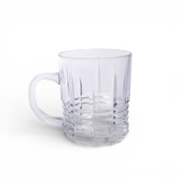 Clear Glass Mug - Textured Design - view 1