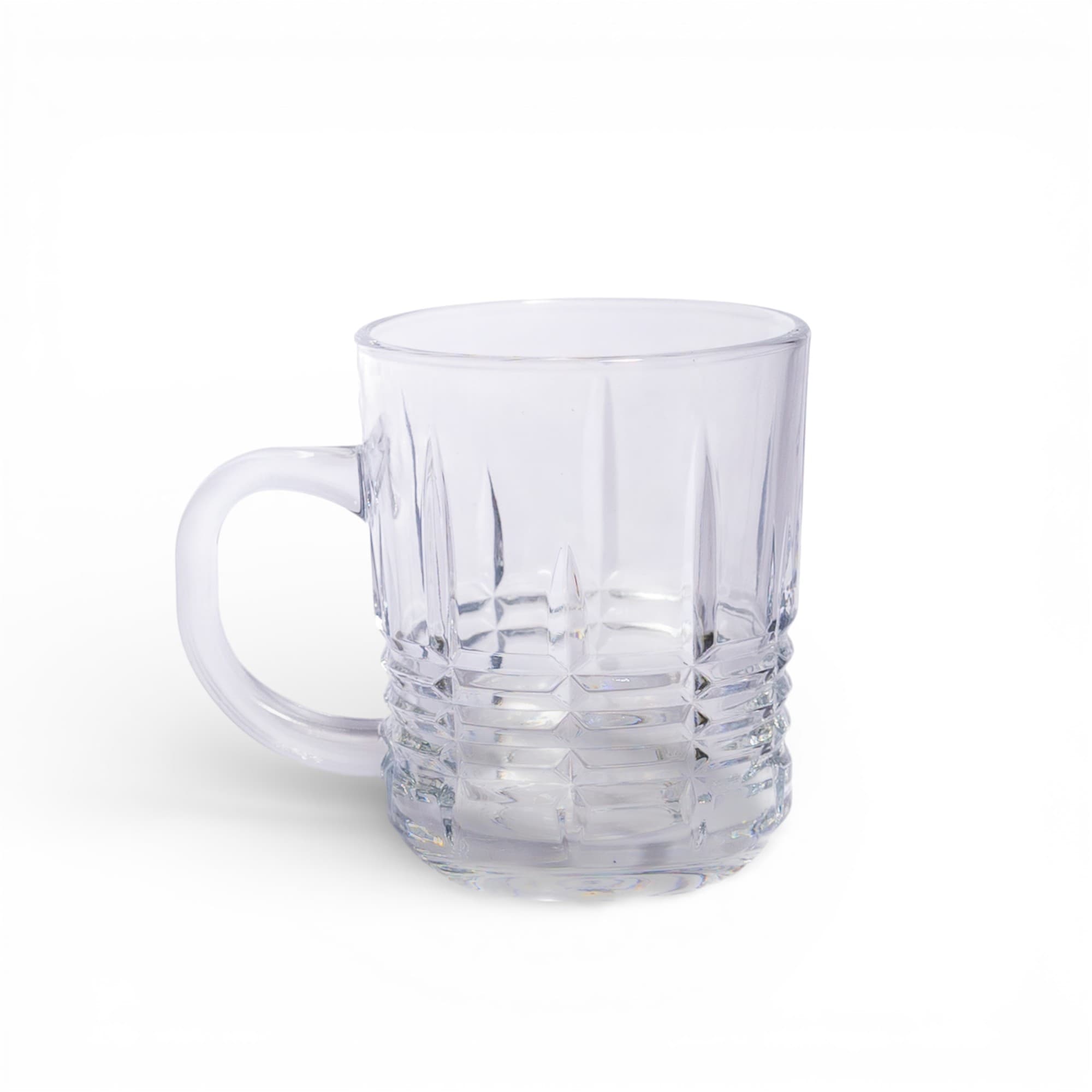 Clear Glass Mug - Textured Design