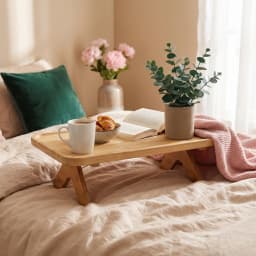 Wood Bed Tray Table with Foldable Legs - Light Brown - view 1