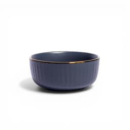 Ceramic Dinnerware Set Dark Grey Gold Rim - view 2