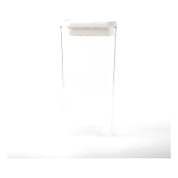Clear Plastic Storage Container with Beige Lid - view 3