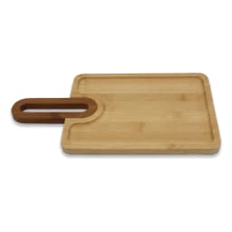 Squared Bamboo Wood Board with Handle - view 2