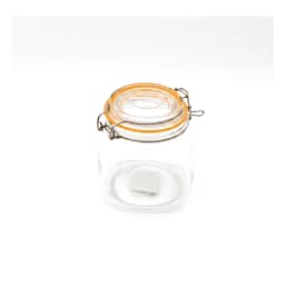 Glass Storage Jar with Clip Top Lid - Clear, Orange Seal - view 3