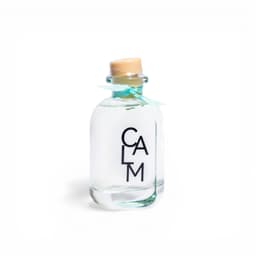 Calm Decorative Glass Bottle with Cork and Turquoise Ribbon - view 1