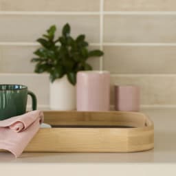 Bamboo Serving Tray Set - 3 Pieces, Brown Pattern - view 6