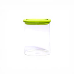 Clear Glass Food Storage Jar with Green Airtight Lid - view 1