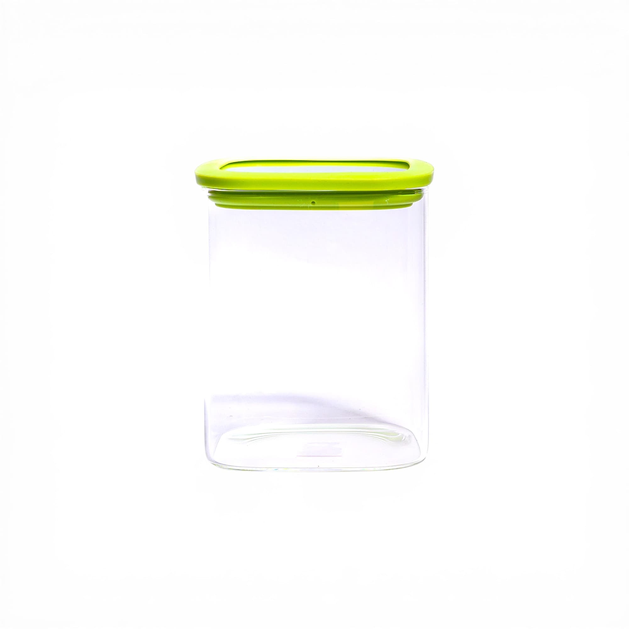 Clear Glass Food Storage Jar with Green Airtight Lid