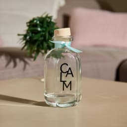 Glass Diffuser Bottle with Cork & Turquoise Ribbon - Calm - view 1