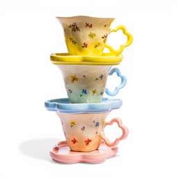 Floral Ceramic Cup & Saucer Set - view 1