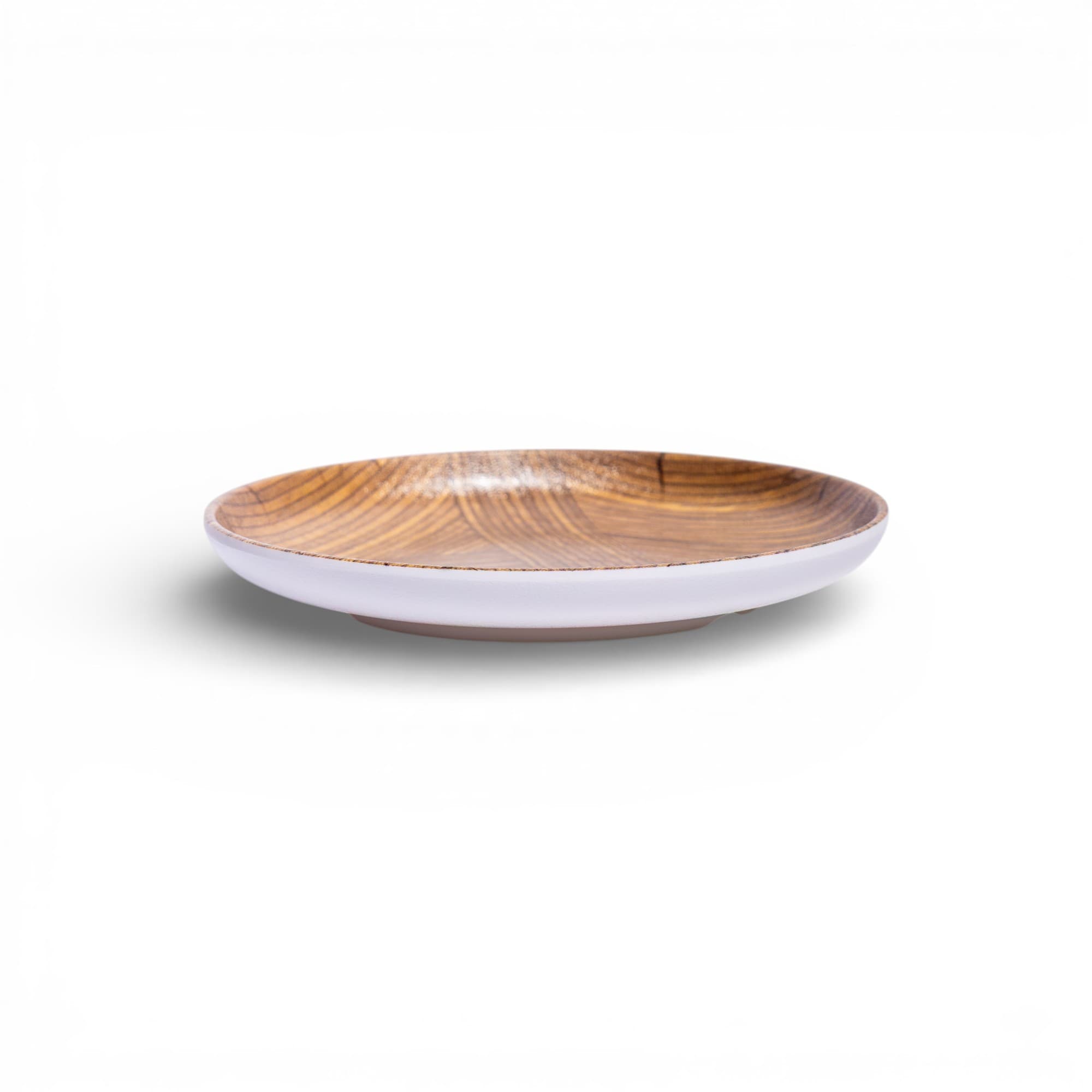Ceramic Plate with Wood Effect Interior