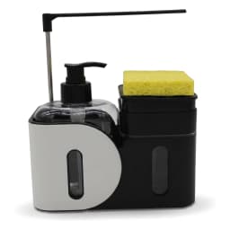 Plastic Sink Organizer with Soap Dispenser & Sponge Holder - Black &… - view 3