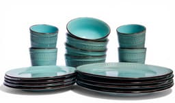 Turquoise Ceramic Mug - Distressed Finish - view 2