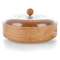Bamboo Divided Serving Box with Clear Lid - 4 Sections - view 2