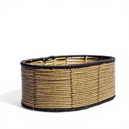 Round Woven Storage Basket - Beige & Black - view 2