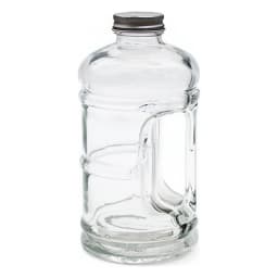Clear Glass Bottle with Handle & Silver Cap - view 2