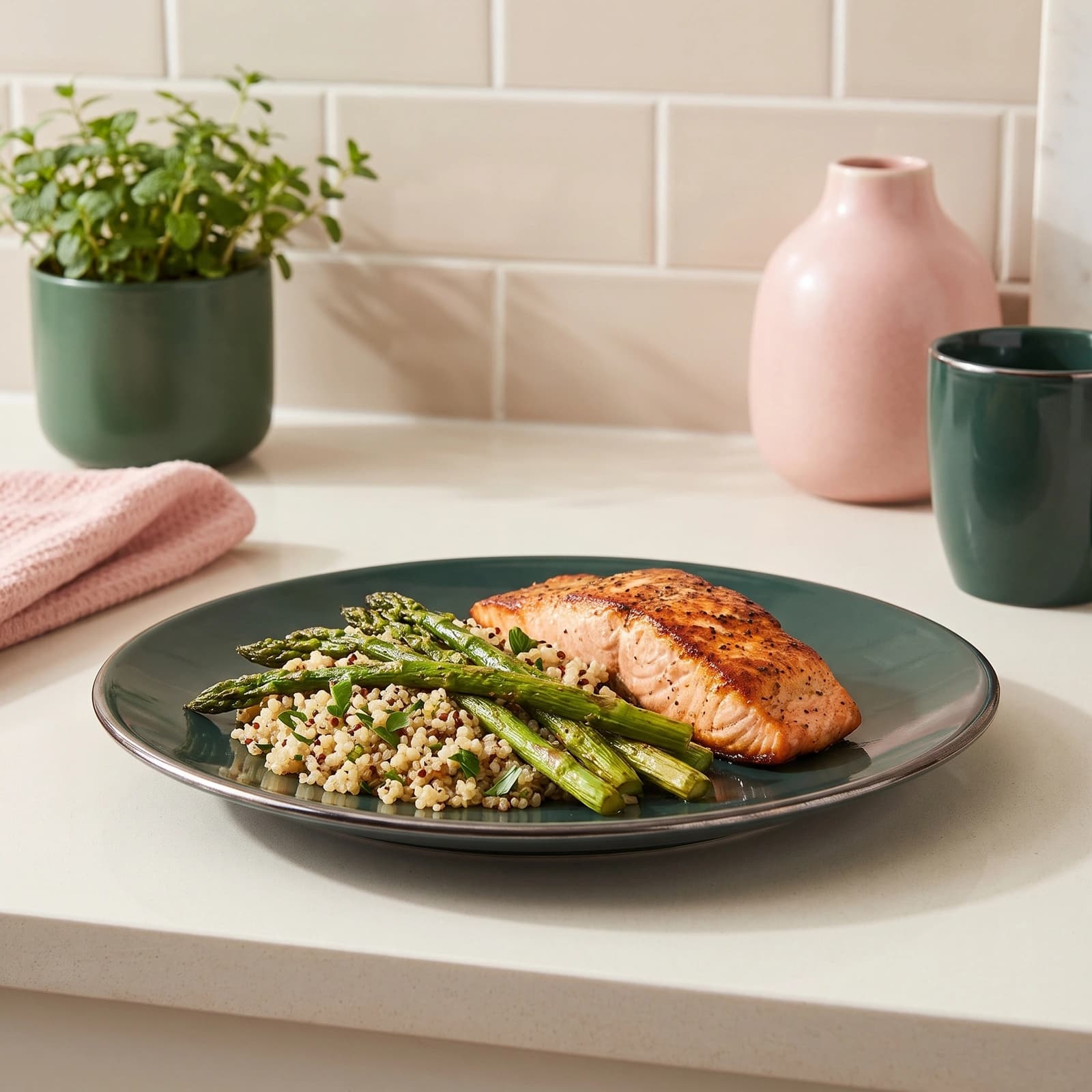 Dinnerware Set 18 Pieces - Dark Green porcelain